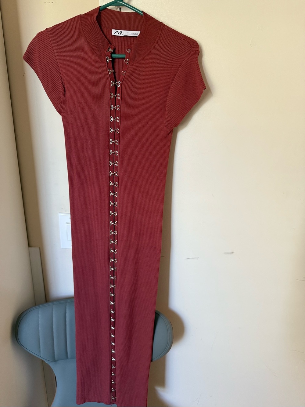 Zara Ribbed Rust Orange Sweater - Picture 5 of 5